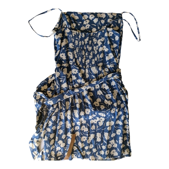 NWOT Reformation Canal Dress in Tuli blue floral wrap tie dress, Small - Picture 2 of 5